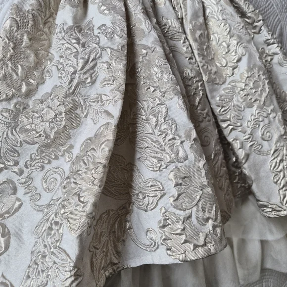 EUC Rare Editions Dress Ivory Gold Silver Girl 5 Wedding Holiday Family Photo - Picture 6 of 13